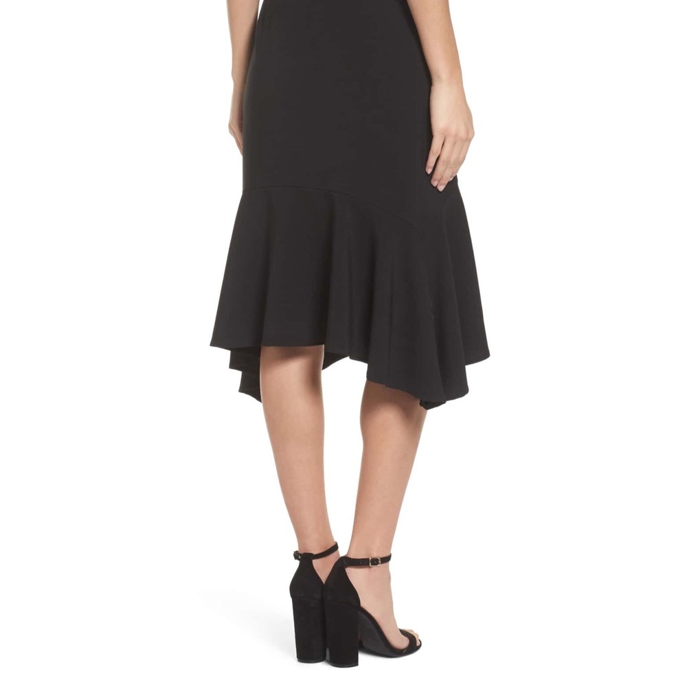 new NSR ♥︎ Ruffle Midi Open Midriff Cutout Dress ♥︎ Black ♥︎ Size Medium - Picture 6 of 11